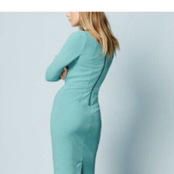 Boden Aurelia Ottoman Ribbed Stretch Robins Egg Blue Sheath Dress US 8L - Picture 3 of 8